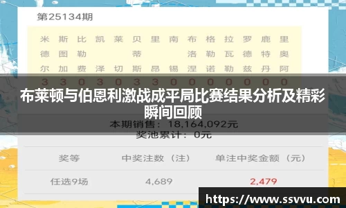 布莱顿与伯恩利激战成平局比赛结果分析及精彩瞬间回顾